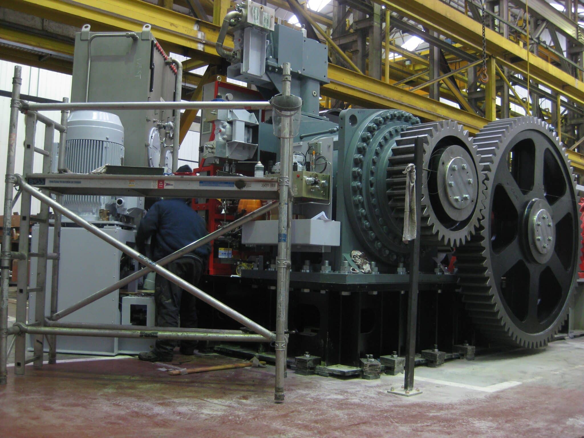 Winch assembly in Qualter Hall workshop