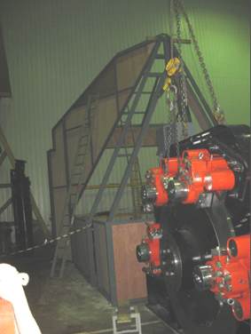 Factory Acceptance Testing: Mock house and winch in Qualter Hall workshop